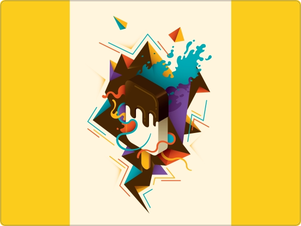 Icecream Yellow laptop sticker 15 inch