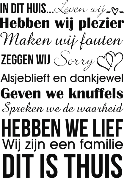 In dit huis muursticker