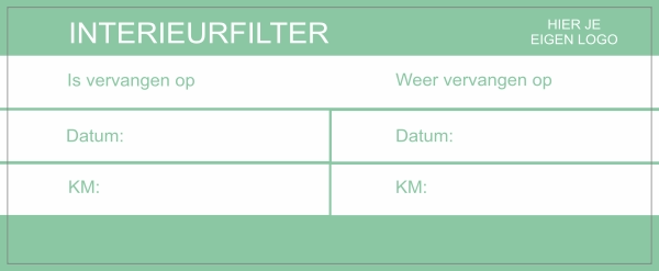 Interieurfilter sticker groot