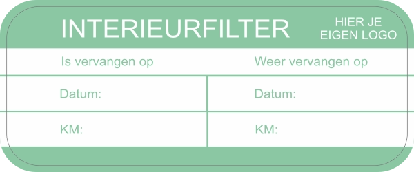 Interieurfilter sticker klein