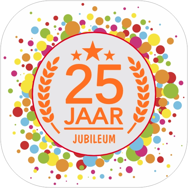 Jubileum 25 jaar sticker