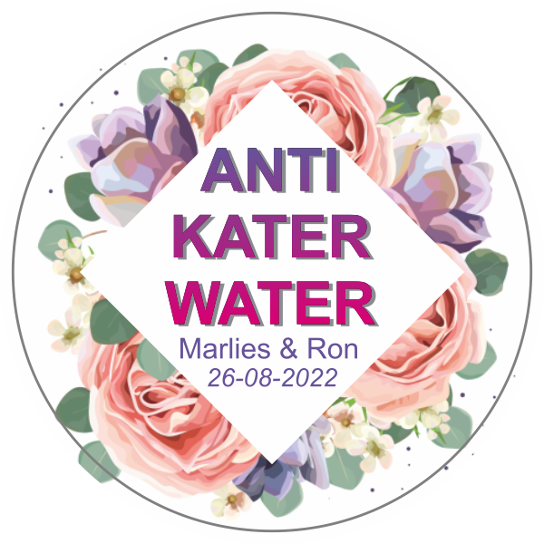 Kater water bloemen sticker