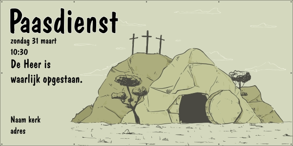 Kerk Paasdienst Spandoek