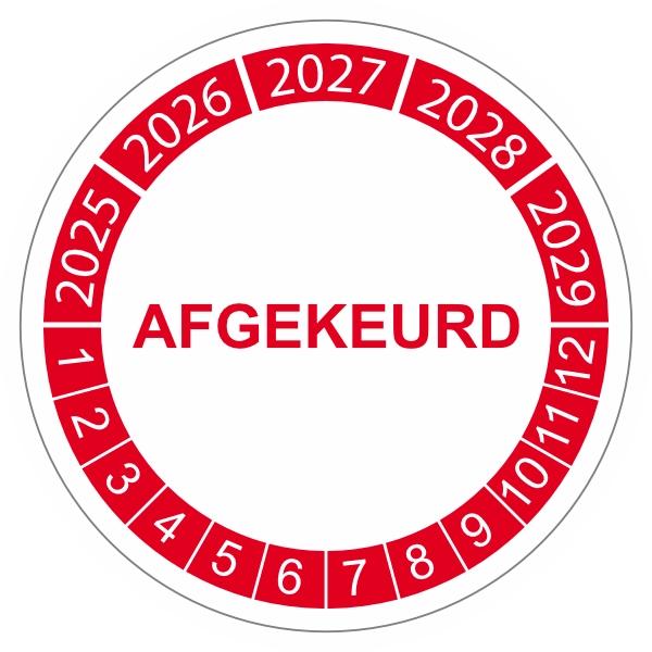 Keuringssticker afgekeurd 2025 3cm