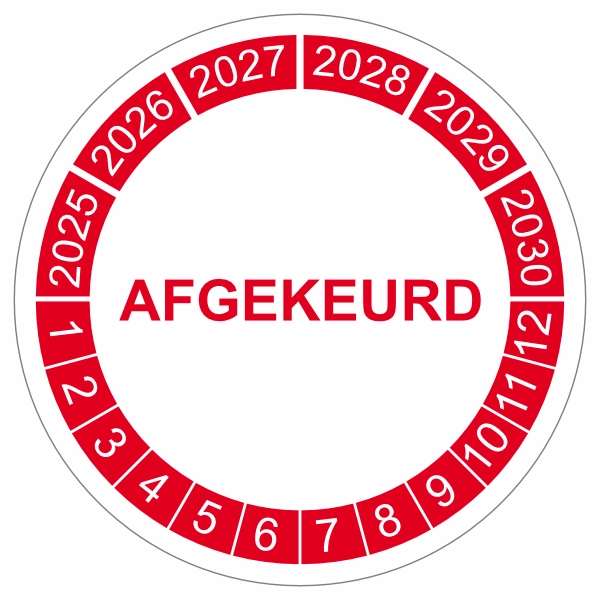 Keuringssticker afgekeurd 2025 4cm