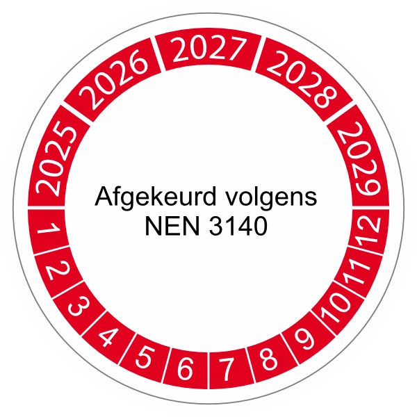 Keuringssticker afgekeurd NEN 3140 3cm
