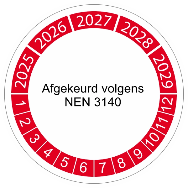 Keuringssticker afgekeurd NEN 3140 4cm