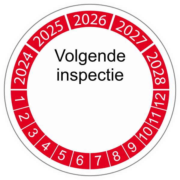 Keuringssticker rood 4cm (2022) Volgende inspectie