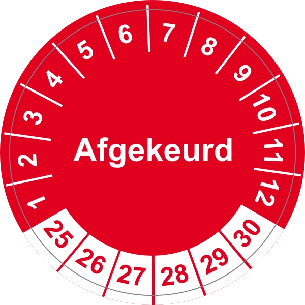Keuringssticker rood afgekeurd 2025 3cm