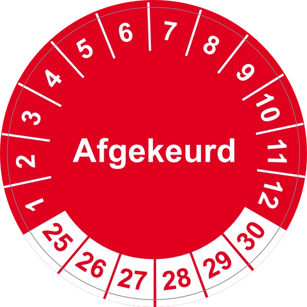 Keuringssticker rood afgekeurd 2025 4cm