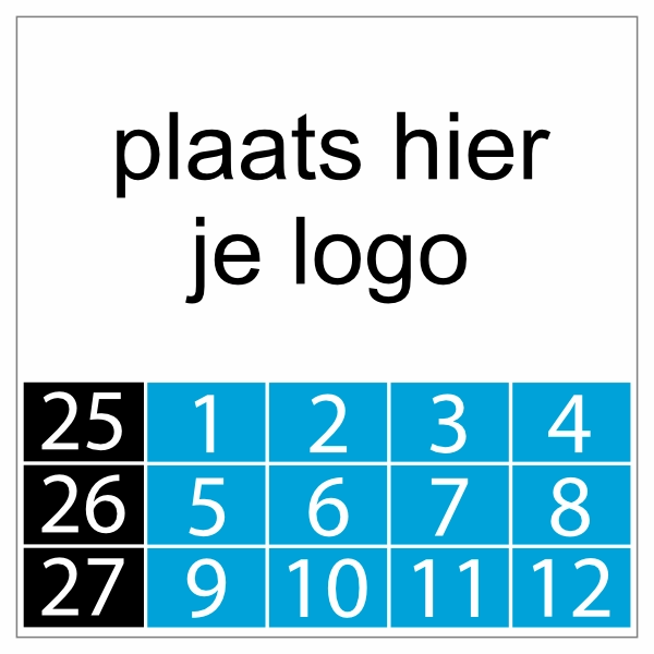 Keuringssticker vierkant blauw 2025