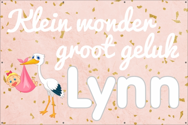 Klein wonder groot geluk spandoek