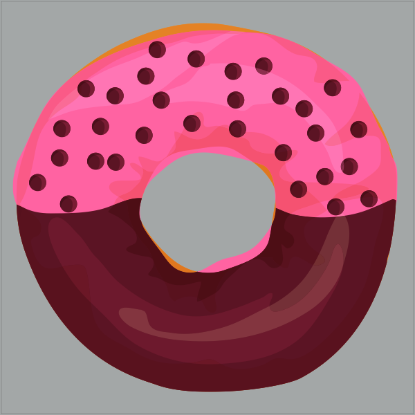 Knikkertegel donut chocolade roze