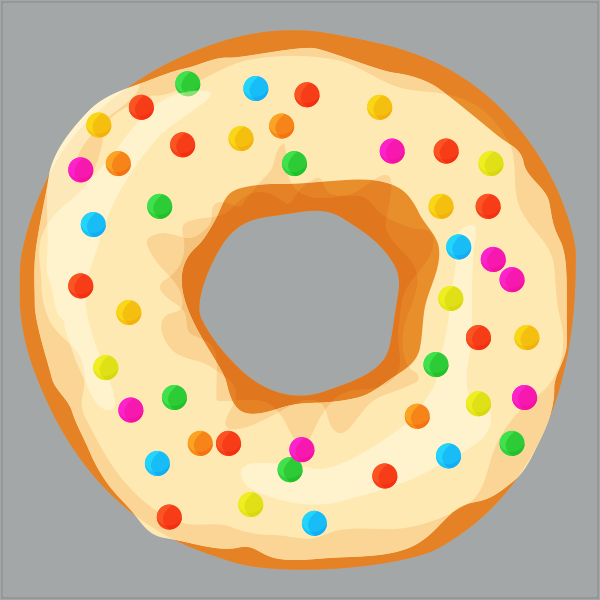 Knikkertegel donut gekleurde sprinkles
