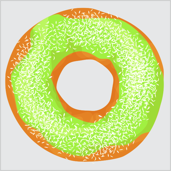 Knikkertegel donut groen met kokos