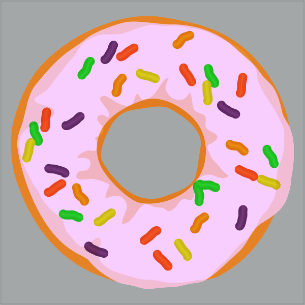 Knikkertegel donut roze met hagelslagjes