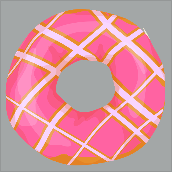 Knikkertegel donut roze ruitjes