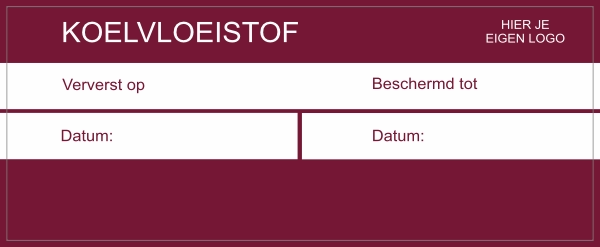 Koelvloeistof sticker groot