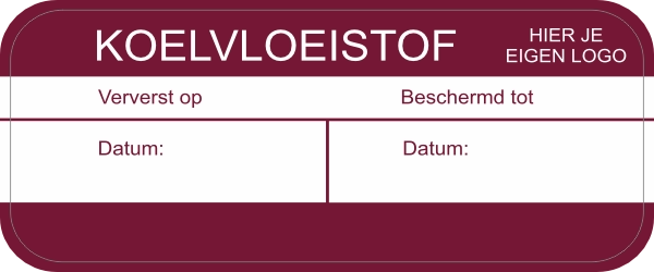 Koelvloeistof sticker klein