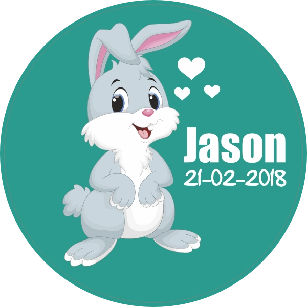 Konijn geboortesticker
