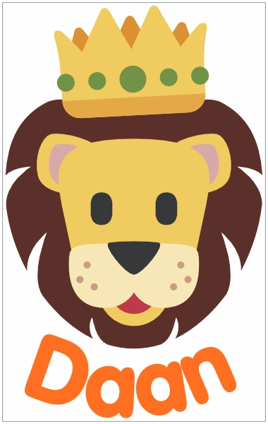 Koningsdag Leeuw Met Naam - Textiel Acetaatzijde