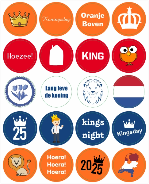 Koningsdag stickervel