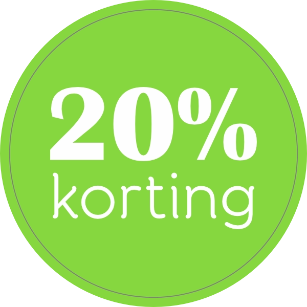 20% kortingssticker 