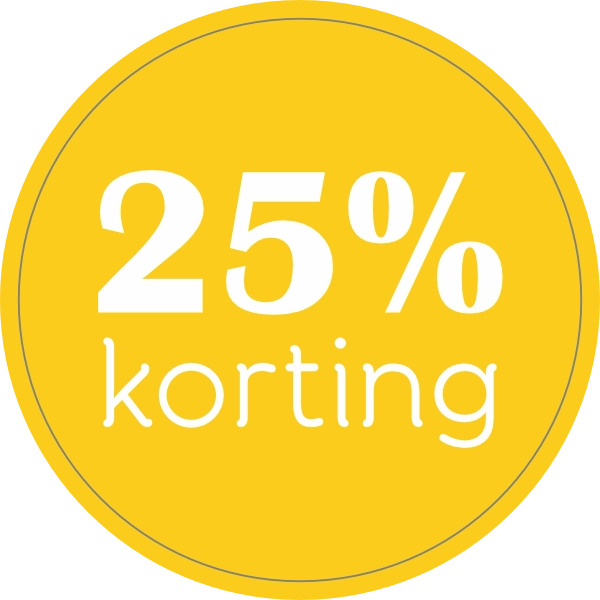 25% kortingssticker 