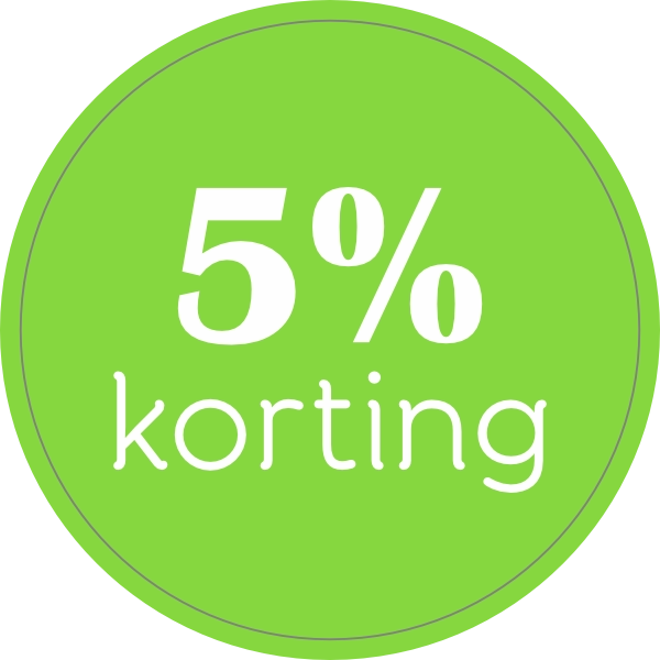 5% kortingssticker 