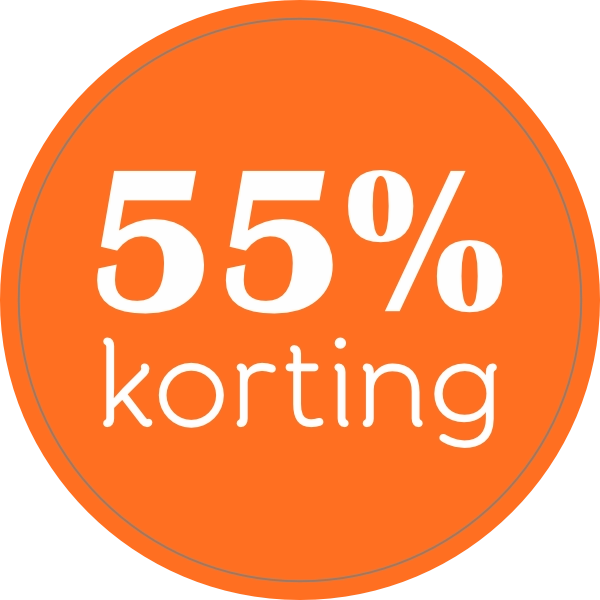 55% kortingssticker 