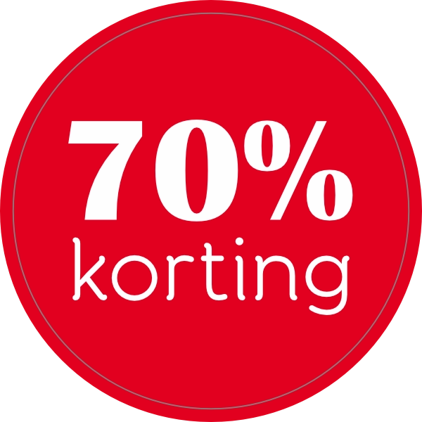 70% kortingssticker 