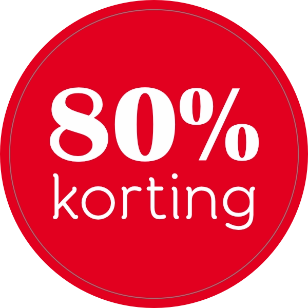 80% kortingssticker