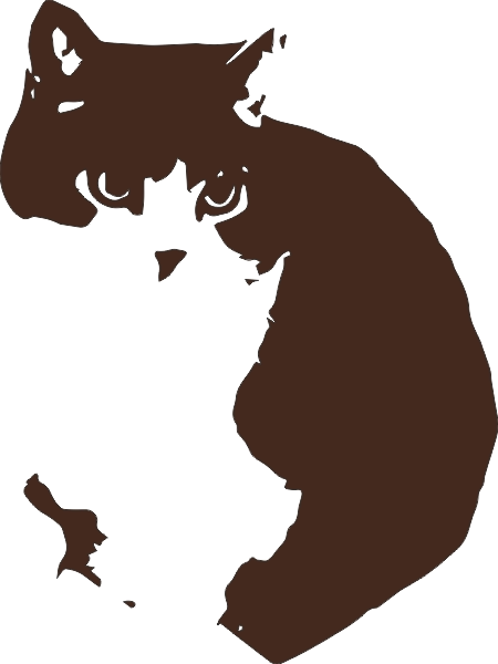 Zittende kat muursticker