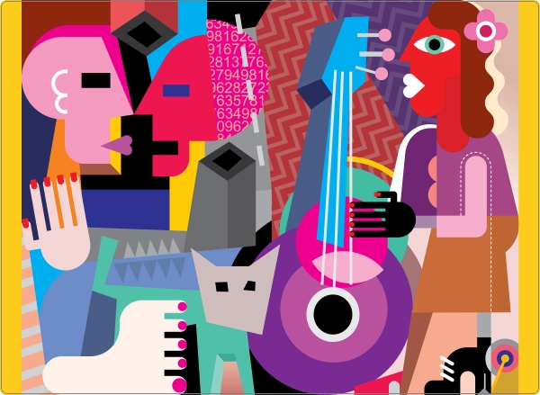 Kunst Collage Laptop Sticker 17 inch