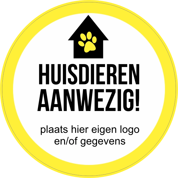 Let op huisdieren aanwezig sticker