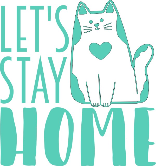 Lets stay home muursticker