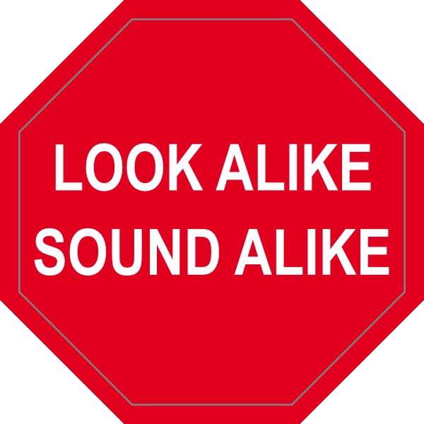 Look alike sound alike sticker