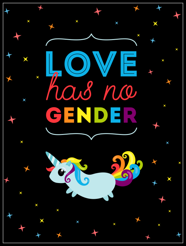 Love has no gender sticker
