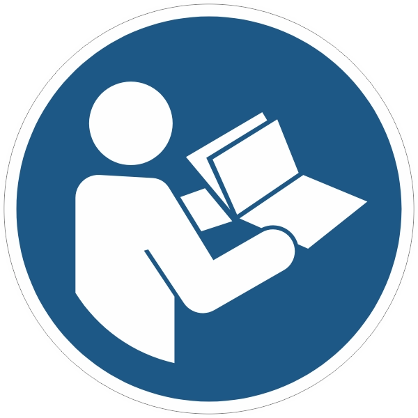 M002 Gebruiksaanwijzing in acht nemen sticker