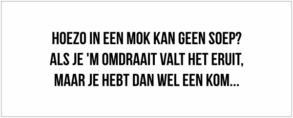 Mok met grappige tekst