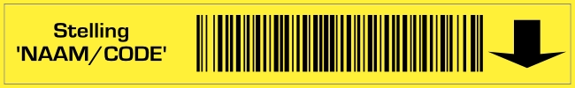 Stelling sticker met naam en code