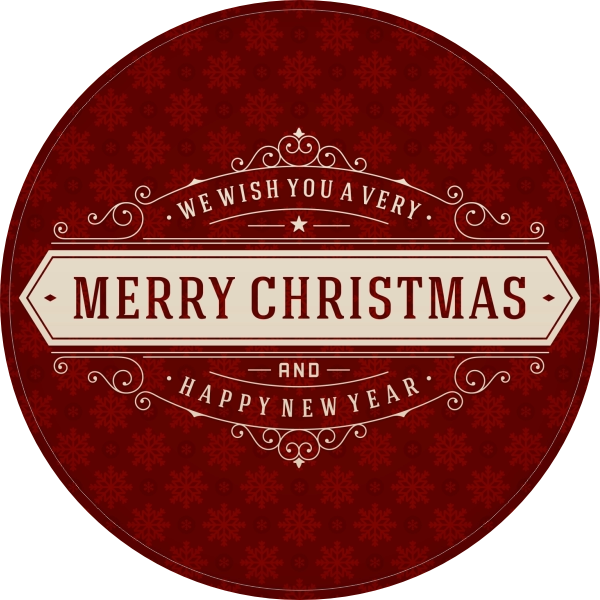 Merry christmas rood sticker