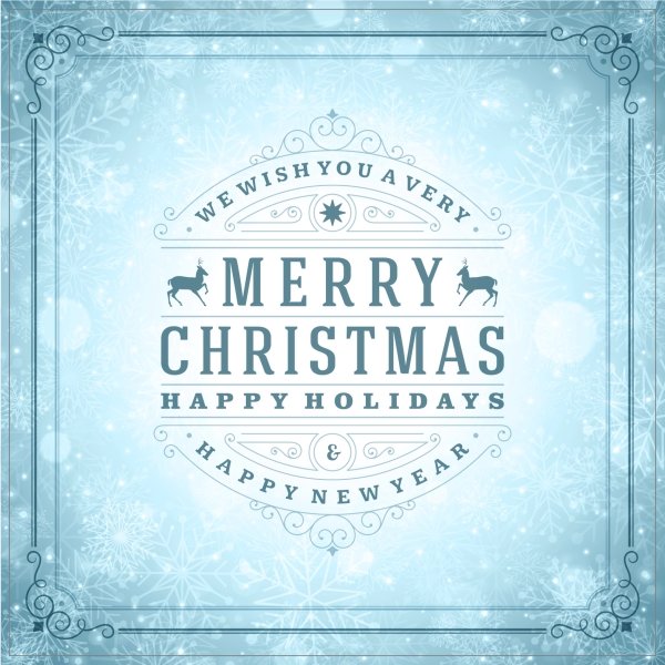 Merry christmas zilverblauw sticker