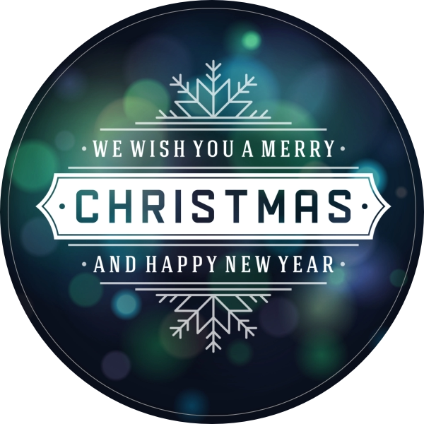 Merry christmas zilver sticker