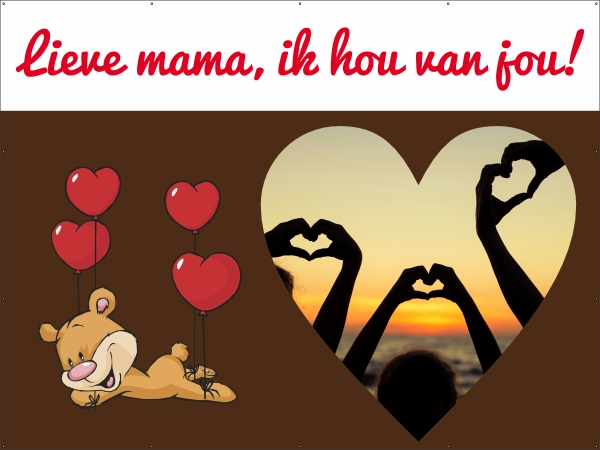 Moederdag spandoek knuffels