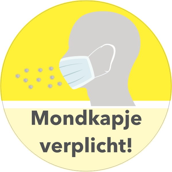 Mondkapje verplicht sticker