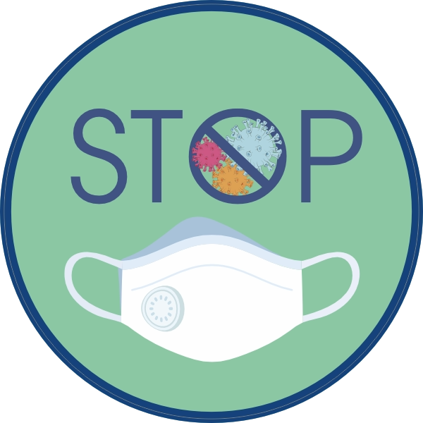 Mondkapje met stop sticker