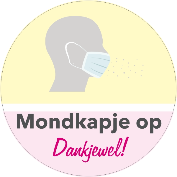 Mondkapje op sticker