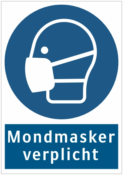 Mondmasker verplicht sticker
