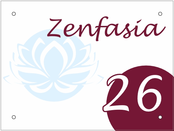 Naambord met lotusbloem